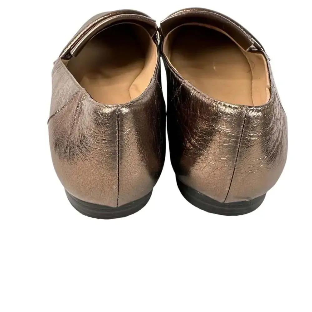 Naturalizer Ellis Bronze Metallic Shoes Loafer Size 8W Classic Business …